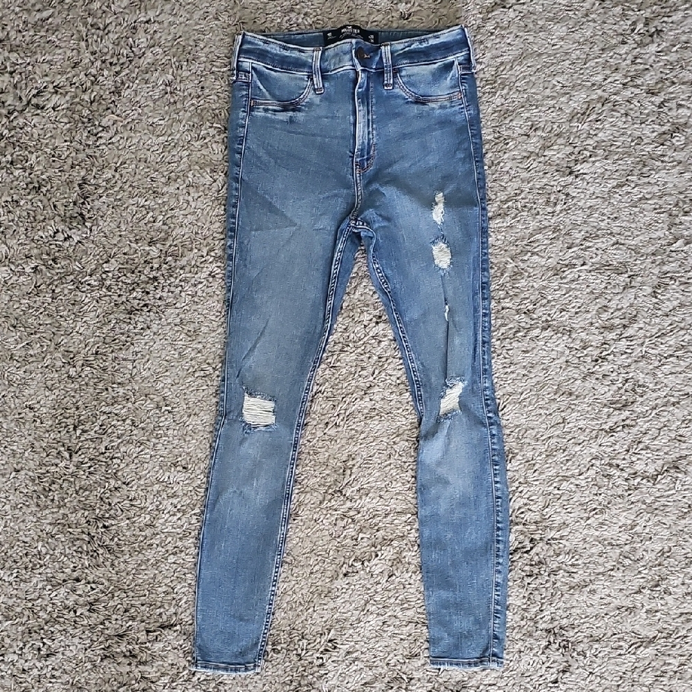 Hollister Light Blue Distressed Skinny Jeans, 7/28